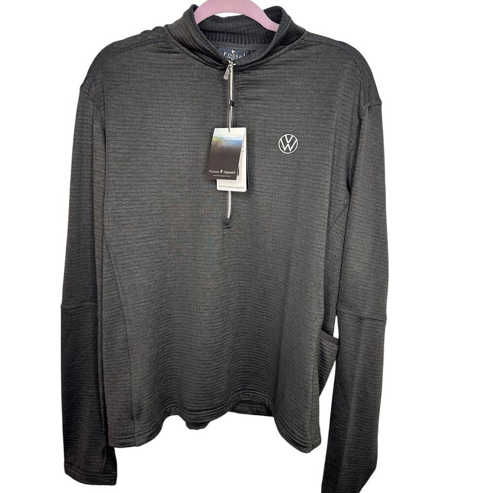 Fossa Quarter Zip Pullover Men's Size 2XL Gray Active Activewear Stretch NWT